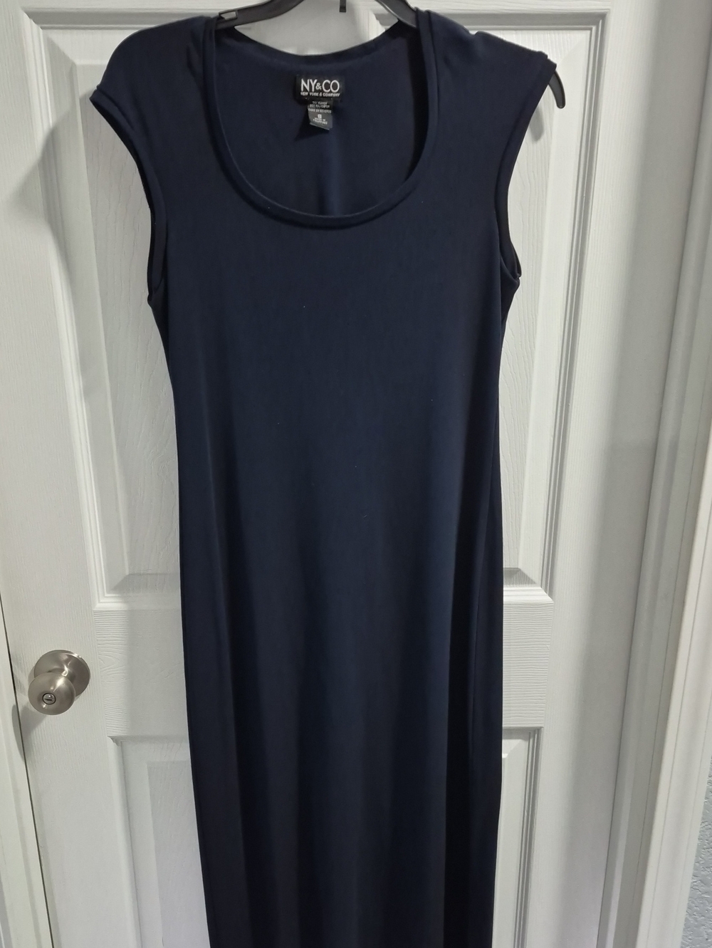 New York & Company Navy Sleeveless Scoop-Neck Maxi Dress
